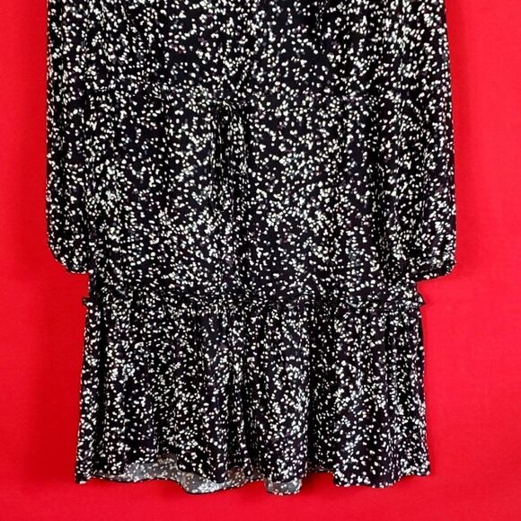 CHARLOTTE‎ BRODY RUFFLE FIT & FLARE DRESS - BLACK POPLAR SILK  Size L - Picture 4 of 10